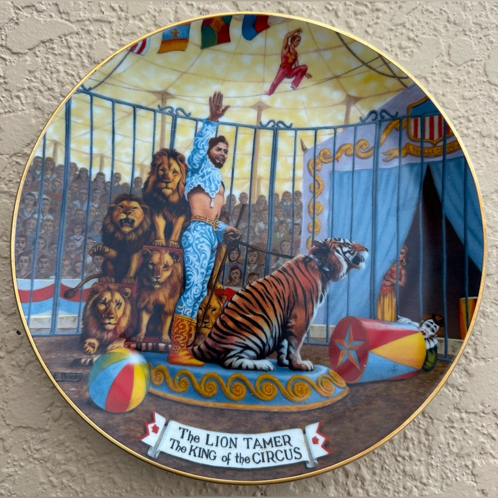 Lion Tamer Collector Plate VTG Ringling Bros. and Barnum Bailey Circus 1982 NOS